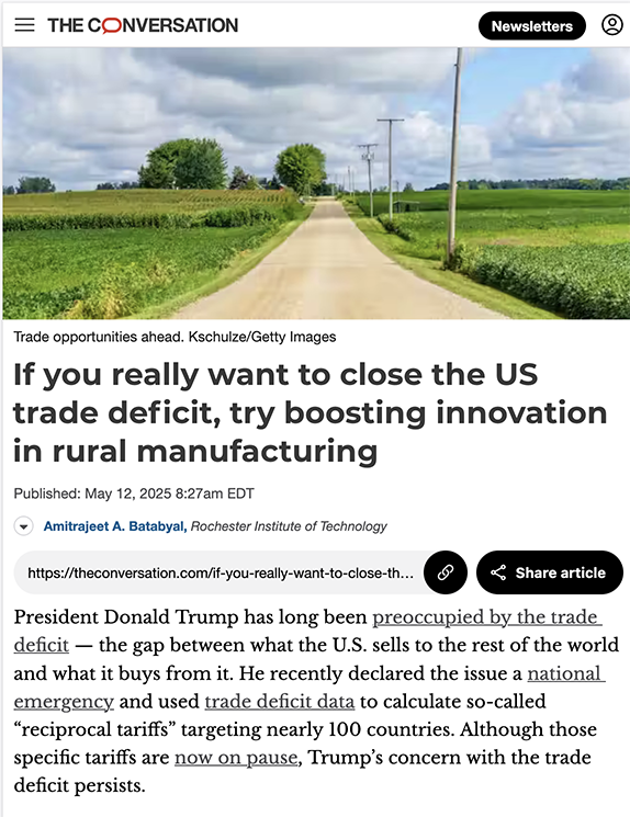 Screenshot of article on The Conversation website.